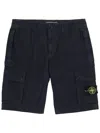 Stone Island Old Effect Cotton Cargo Bermuda Shorts Clothing In Blue