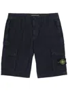 Stone Island Old Effect Cotton Cargo Bermuda Shorts Clothing In Blue