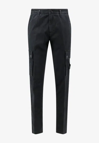 Stone Island Cargo Stretch Pants In Blue