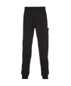 Stone Island Shearling And Suede Cargo Trousers In Black