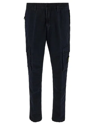 Stone Island Cargo Trousers In Blue