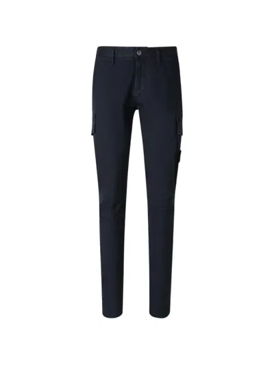 Stone Island Cargo Trousers In Blue