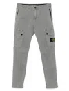 Stone Island Cargo Trousers With Patch Pockets In Gray
