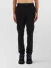 Stone Island Black Slim Cargo Pants With Elasticated Waist And Logo Patch In Stretch Cotton Man In Black