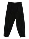 Stone Island Cargo Zipped-ankle Trousers In Black