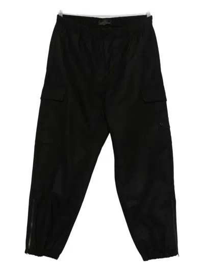 Stone Island Cargo Zipped-ankle Trousers In Black