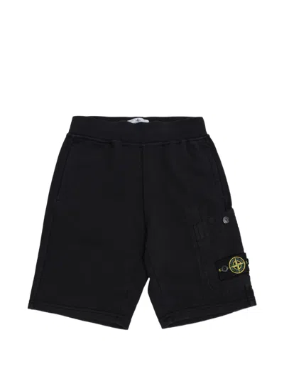 Stone Island Kids' Cargo-pocket Shorts In Black