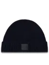 Stone Island Knitted Cashmere Cap With Ribbed Brim In Brown