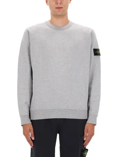 Stone Island Dpp - Organic Cotton Sweatshirt In Gray