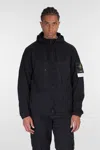 Stone Island Short Parka With Elastic Hem And Hood