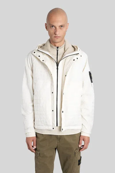 STONE ISLAND CASUAL JACKET IN BEIGE POLYAMIDE