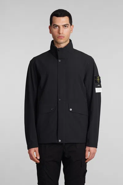 Stone Island Casual Jacket In Black Polyester