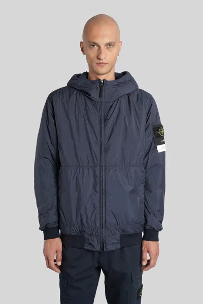 STONE ISLAND CASUAL JACKET IN BLUE POLYAMIDE
