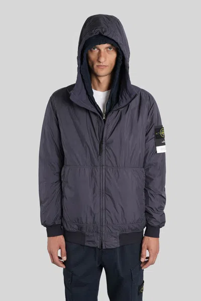 STONE ISLAND CASUAL JACKET IN BLUE POLYAMIDE