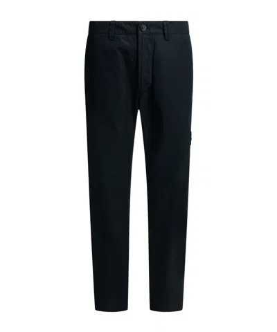 Stone Island Casual Pants With Belt Loops In Black