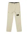 Stone Island Casual Pants With Waist And Loop Straps In White