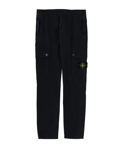 Stone Island Casual Trousers With Belt Loops In Black