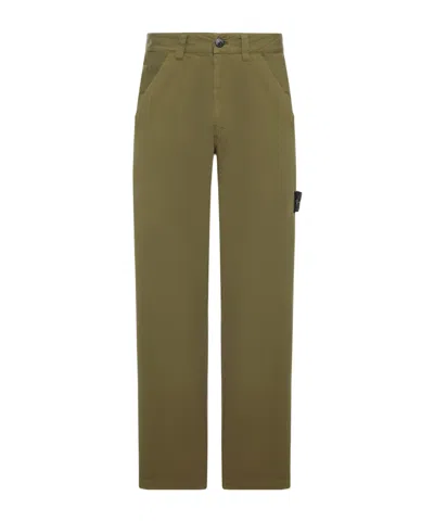 Stone Island Casual Trousers With Belt Loops In Green