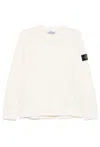 Stone Island Crewneck Sweatshirt Contrasting Stitching In White