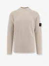 Stone Island Men Certified Virgin Wool And Cotton Sweater In Neutral