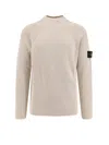 Stone Island Men Certified Virgin Wool And Cotton Sweater In White