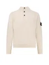Stone Island Certified Virgin Wool Blend Sweater In Neutral