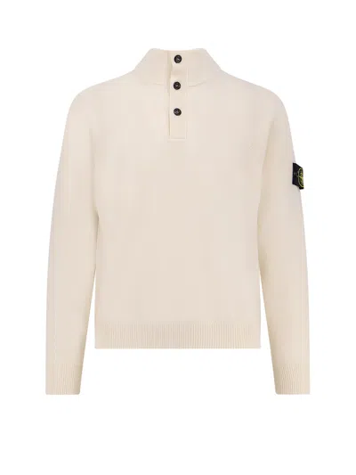 Stone Island Certified Virgin Wool Blend Sweater In Neutral