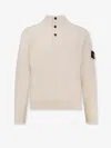 Stone Island Certified Virgin Wool Blend Sweater In Neutral