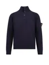 Stone Island Premium Wool Blend Sweater In Blue