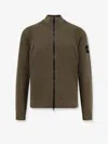 Stone Island Certified Virgin Wool Cardigan In Green