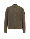 Stone Island Certified Virgin Wool Cardigan In Green