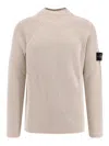 Stone Island Men Certified Virgin Wool And Cotton Sweater In Animal Print