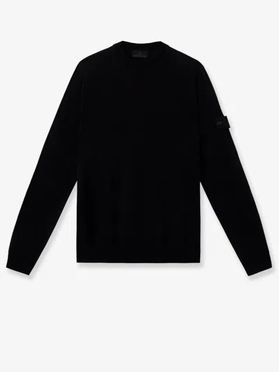Stone Island Certified Virgin Wool Sweater In Black
