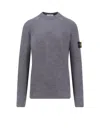 Stone Island Crew-neck Jumper With Ribbed Edges In Blue