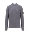 Stone Island Ribbed Long Sleeve Crew Neck Sweater In Blue