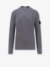 Stone Island Crew-neck Jumper With Ribbed Edges In Gray