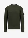 Stone Island Two-tone Fern-coloured Cotton Sweater In Green
