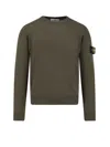 Stone Island Cotton Fleece Crew Neck Sweatshirt Clothing In Green