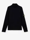 Stone Island Turtleneck Jumper With Finely Ribbed Trims In Black