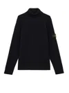 Stone Island Black Wool Turtleneck Sweater In Black