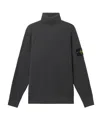 Stone Island Virgin Wool Turtleneck Sweater With Long Sleeves In Gray