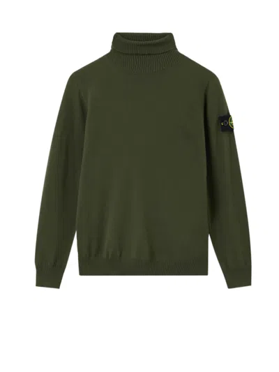 STONE ISLAND CERTIFIED VIRGIN WOOL TURTLENECK SWEATER