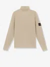 Stone Island Certified Virgin Wool Turtleneck Sweater In Neutral