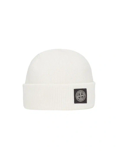 Stone Island Hat White Cotton