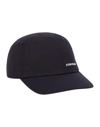 Stone Island Cap Blue Cotton