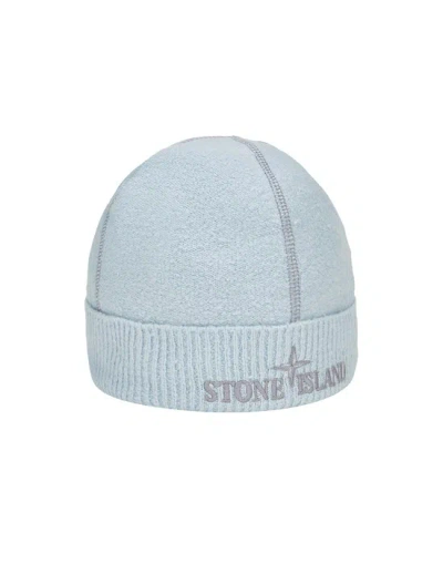 Stone Island Chapeau Bleu Coton, Polyamide, Élasthanne In Blue