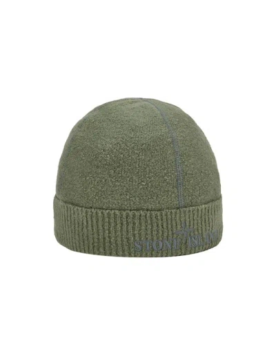 Stone Island Chapeau Vert Coton, Polyamide, Élasthanne In Green