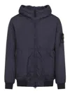 Stone Island Compass-patch Zip-up Jacket In Blue