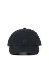 Stone Island Cotton Baseball Cap Curved Brim In Black