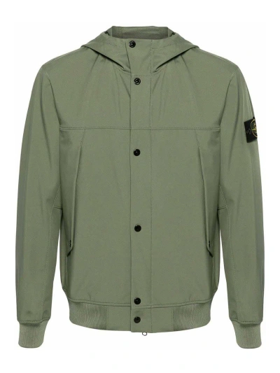 Stone Island Jacket With Patch In Green
